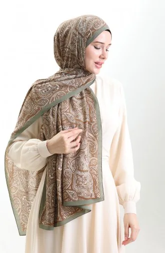 Karaca Patterned Mio Shawl 82011-04 Almond Green 82011-04