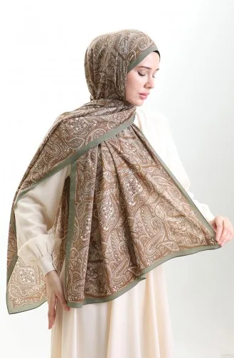 Karaca Patterned Mio Shawl 82011-04 Almond Green 82011-04