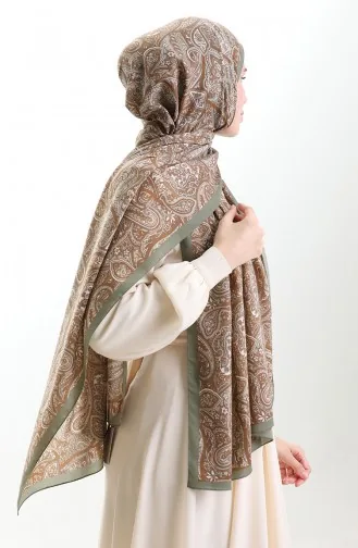 Karaca Patterned Mio Shawl 82011-04 Almond Green 82011-04