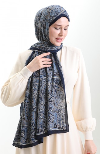 Karaca Gemusterter Mio-Schal 82011-07 Marineblau Indigo 82011-07