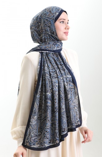 Karaca Gemusterter Mio-Schal 82011-07 Marineblau Indigo 82011-07