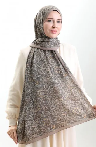 كاراجا شال ميو بتصميم مُطبع 82011-08 لون ذهبي مينك 82011-08