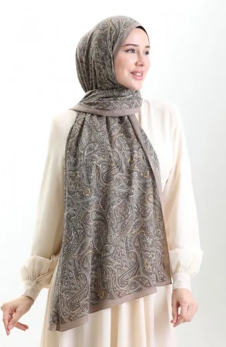 كاراجا شال ميو بتصميم مُطبع 82011-08 لون ذهبي مينك 82011-08