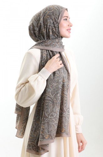 Karaca Desenli Mio Şal 82011-08 Vizon Gold