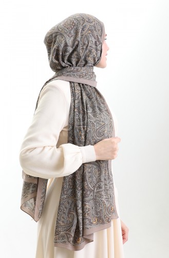 Karaca Desenli Mio Şal 82011-08 Vizon Gold