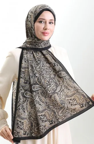 Karaca Patterned Mio Shawl 82011-09 Black Gold 82011-09