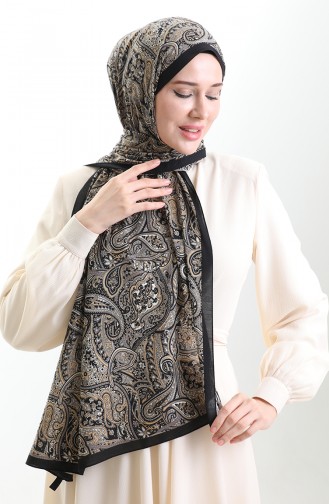 Karaca Gemusterter Mio Schal 82011-09 Schwarz Gold 82011-09