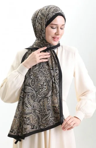 Karaca Patterned Mio Shawl 82011-09 Black Gold 82011-09