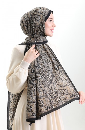 Karaca Gemusterter Mio Schal 82011-09 Schwarz Gold 82011-09