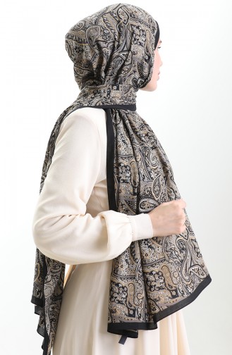Karaca Gemusterter Mio Schal 82011-09 Schwarz Gold 82011-09
