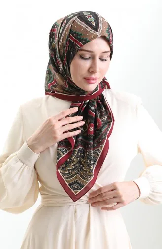 وشاح كاراكا كوبرا المنقوش 82013-02 أحمر كلاريت أسود 82013-02