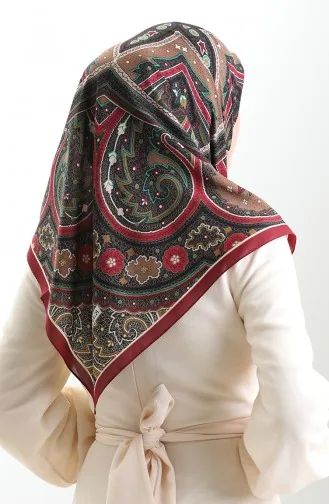 وشاح كاراكا كوبرا المنقوش 82013-02 أحمر كلاريت أسود 82013-02