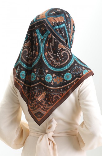 Karaca Cupra Schal Mit Muster 82013-05 Braun Türkis 82013-05
