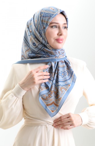 Karaca Cupra Schal Mit Muster 82013-06 Indigobraun 82013-06