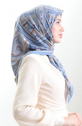 Karaca Cupra Schal Mit Muster 82013-06 Indigobraun 82013-06