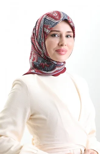 Karaca Patroon Cupra Sjaal 82013-08 Claret Rood Marineblauw 82013-08