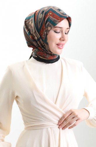 Karaca Cupra Schal Mit Muster 82013-09 Schwarz Smaragdgrün 82013-09