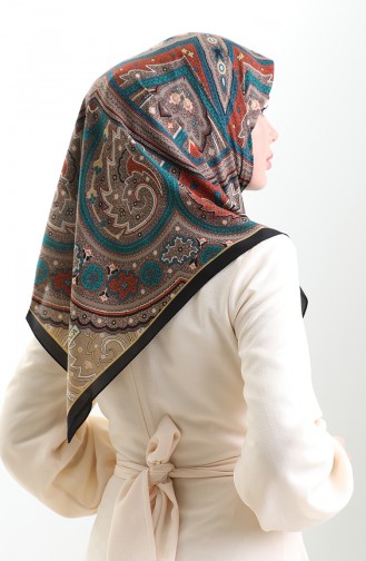 Karaca Cupra Schal Mit Muster 82013-09 Schwarz Smaragdgrün 82013-09