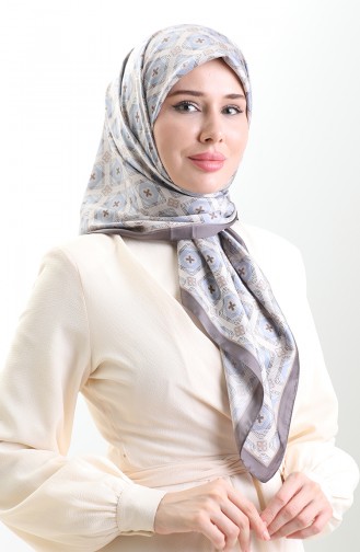 Karaca Geometrisch Geruite Sjaal Met Patroon 82021-01 Minkblauw 82021-01