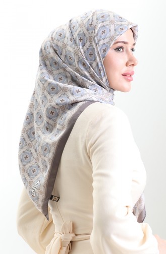 Karaca Geometrisch Geruite Sjaal Met Patroon 82021-01 Minkblauw 82021-01