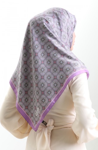 Karaca Geometric Patterned Rayon Scarf 82021-02 Lilac Color 82021-02