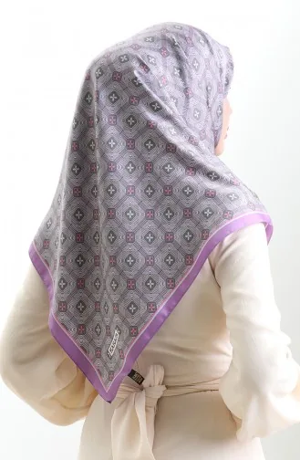 Karaca Geometric Patterned Rayon Scarf 82021-02 Lilac Color 82021-02