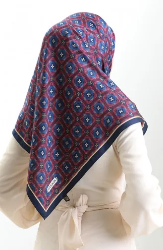 Karaca Geometrik Desenli Reyon Eşarp 82021-03 Lacivert Bordo
