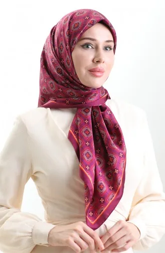 Karaca Geometrik Desenli Reyon Eşarp 82021-05 Vişne Kırmızı