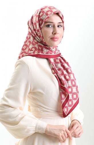 Karaca Geometrisch Gepatroonde Rayonsjaal 82021-10 Bordeaux Nerts 82021-10