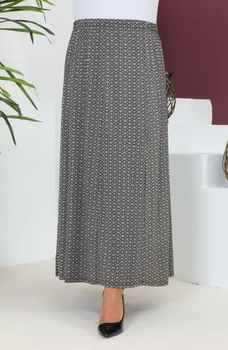 Plus Size Pieced Viscose Rok 4360H-02 Zwart 4360H-02