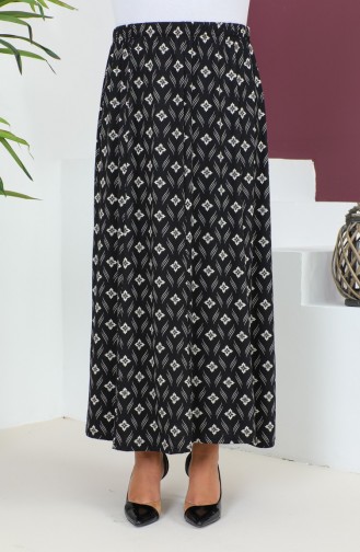 Jupe En Viscose à Pièces Grandes Tailles 4360J-01 Noire 4360J-01