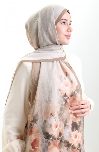 Châle En Fibres Naturelles Karaca 82009-01 Brun Café Au Lait 82009-01