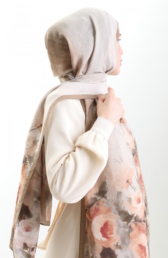 Châle En Fibres Naturelles Karaca 82009-01 Brun Café Au Lait 82009-01