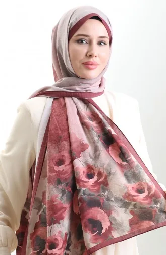 شال كاراكا من الألياف الطبيعية 82009-04 أحمر كلاريت 82009-04