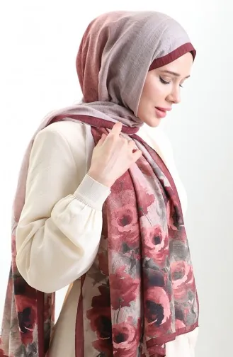 شال كاراكا من الألياف الطبيعية 82009-04 أحمر كلاريت 82009-04