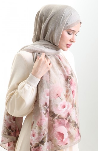 Châle En Fibres Naturelles Karaca 82009-05 Beige Rose Poudré 82009-05