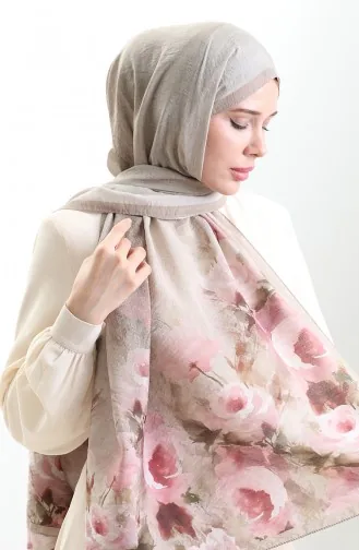 Châle En Fibres Naturelles Karaca 82009-05 Beige Rose Poudré 82009-05