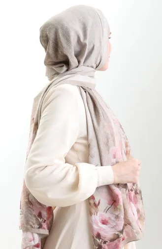 Châle En Fibres Naturelles Karaca 82009-05 Beige Rose Poudré 82009-05