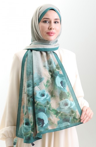 Karaca Naturfaserschal 82009-06 Petrolblau 82009-06