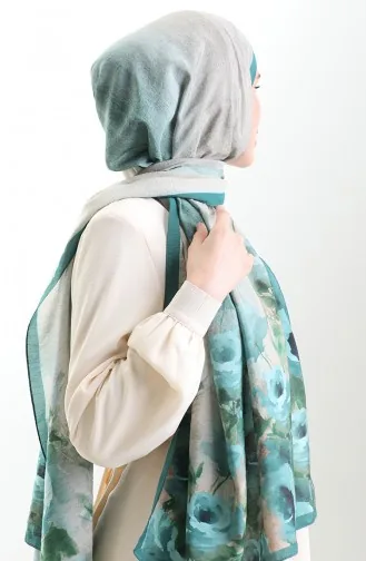 Châle En Fibre Naturelle Karaca 82009-06 Bleu Pétrole 82009-06