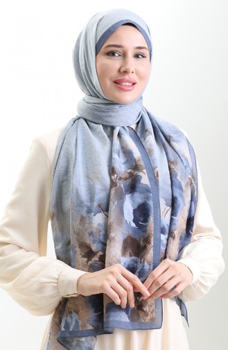 Châle En Fibre Naturelle Karaca 82009-08 Indigo 82009-08