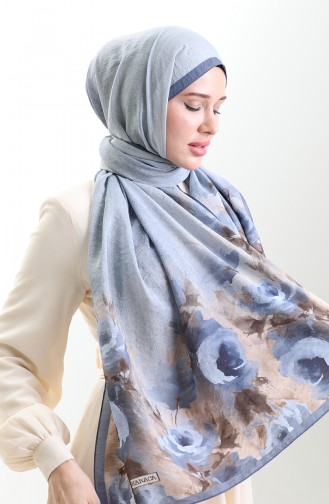 Châle En Fibre Naturelle Karaca 82009-08 Indigo 82009-08