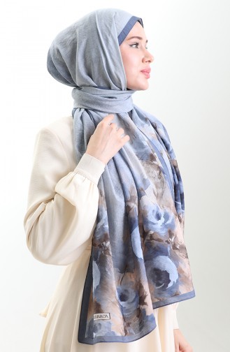 Châle En Fibre Naturelle Karaca 82009-08 Indigo 82009-08