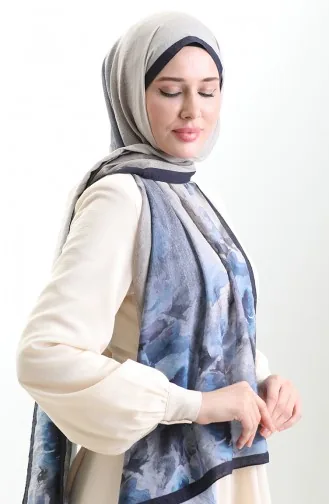 Karaca Natuurlijke Vezel Sjaal 82009-11 Marineblauw 82009-11