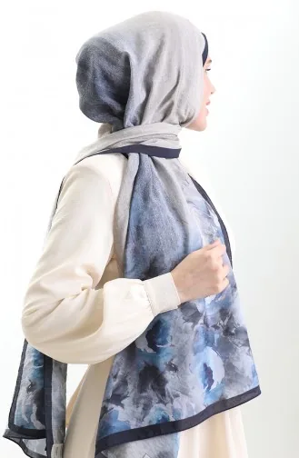 Karaca Natuurlijke Vezel Sjaal 82009-11 Marineblauw 82009-11