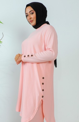 Ensemble Deux Pièces Tunique Et Pantalon à Strass Grande Taille 2658-03 Poudre 2658-03