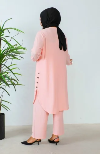 Zweiteiliges Set Aus Tunika Und Hose Mit Strasssteinen In Übergröße Artikelnummer 2658-03 Farbe: Puder 2658-03