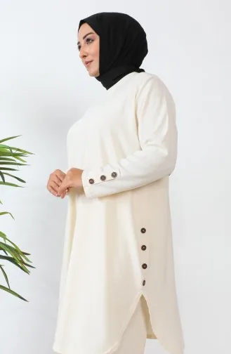 Zweiteiliger Anzug Mit Strasssteinen In Übergröße Modell 2658-04 Creme 2658-04