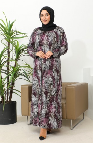 Plus-size Viscose Jurk Met Patroon 4447C-02 Roze 4447C-02