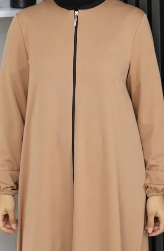 عباية مولانا مزدوجة بسحاب 2029-07 لون قهوة الحليب 2029-07